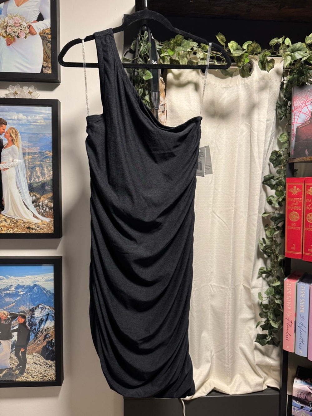 BEYOND YOGA Featherweight Carried Away One Shoulder Ruched Mini Dress 🖤 NWT - Picture 4 of 8